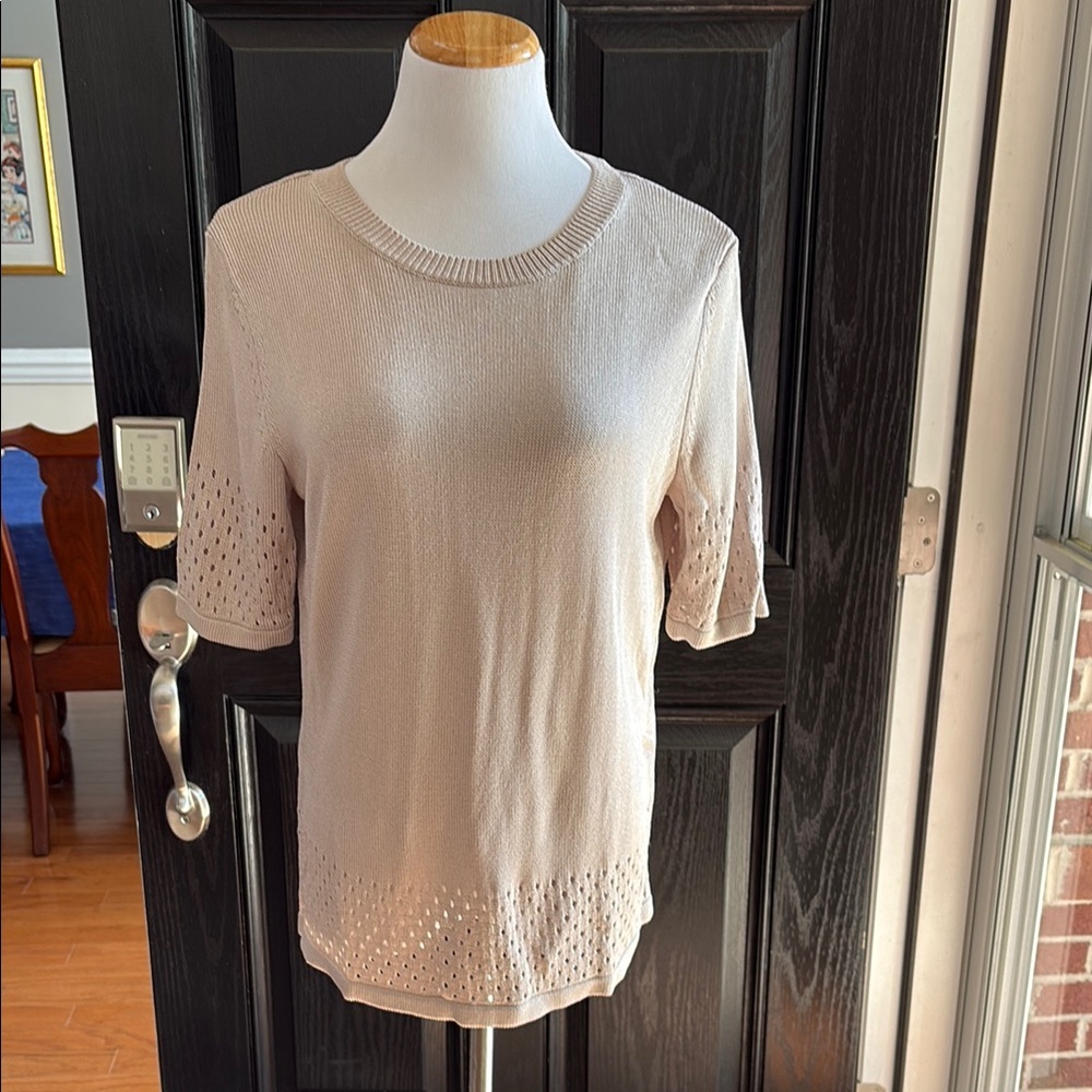 COS Taupe short sleeve sweater